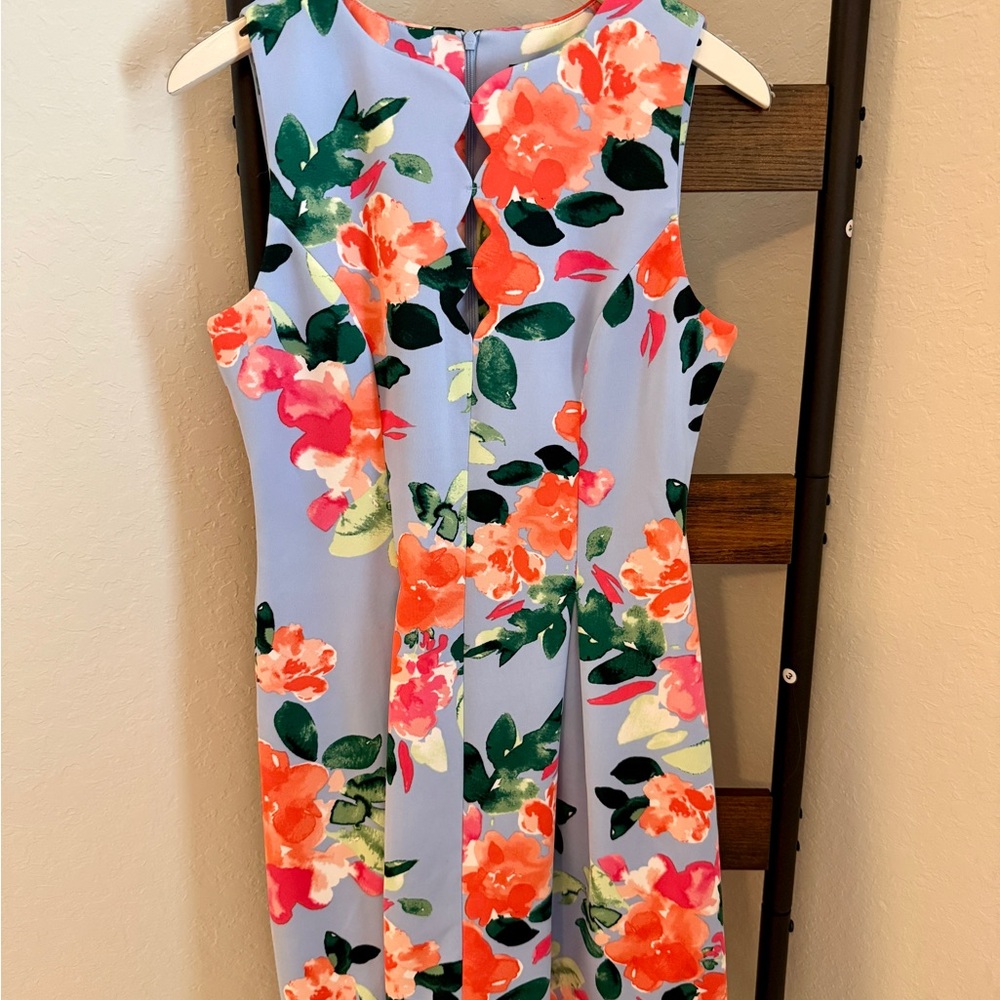 Vince Camuto Floral Midi Dress - Blue and Orange